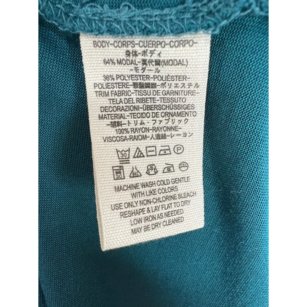 Free People Blue Faux Wrap Long Flowy Sleeve Pullover Women's Top Size S